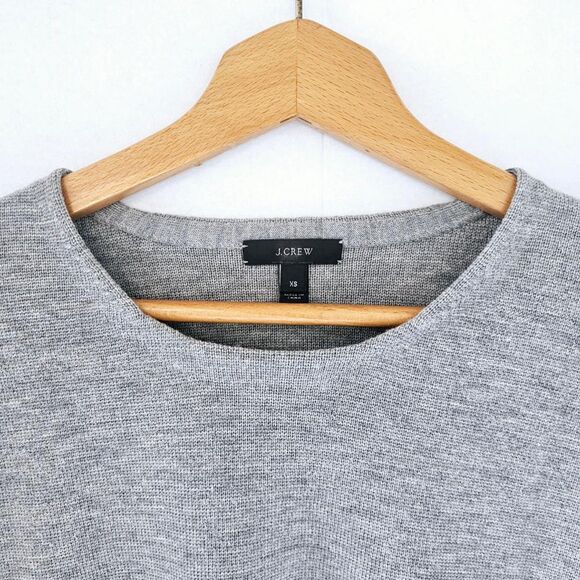 J. Crew Merino Wool Tunic Sweater | Gray Pullover w/ Pockets Women’s XS EUC - Picture 5 of 10